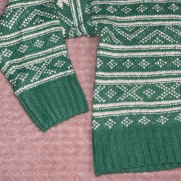 American Eagle Womens Green Oversized Fair Isle Knit Sweater - Picture 4 of 5